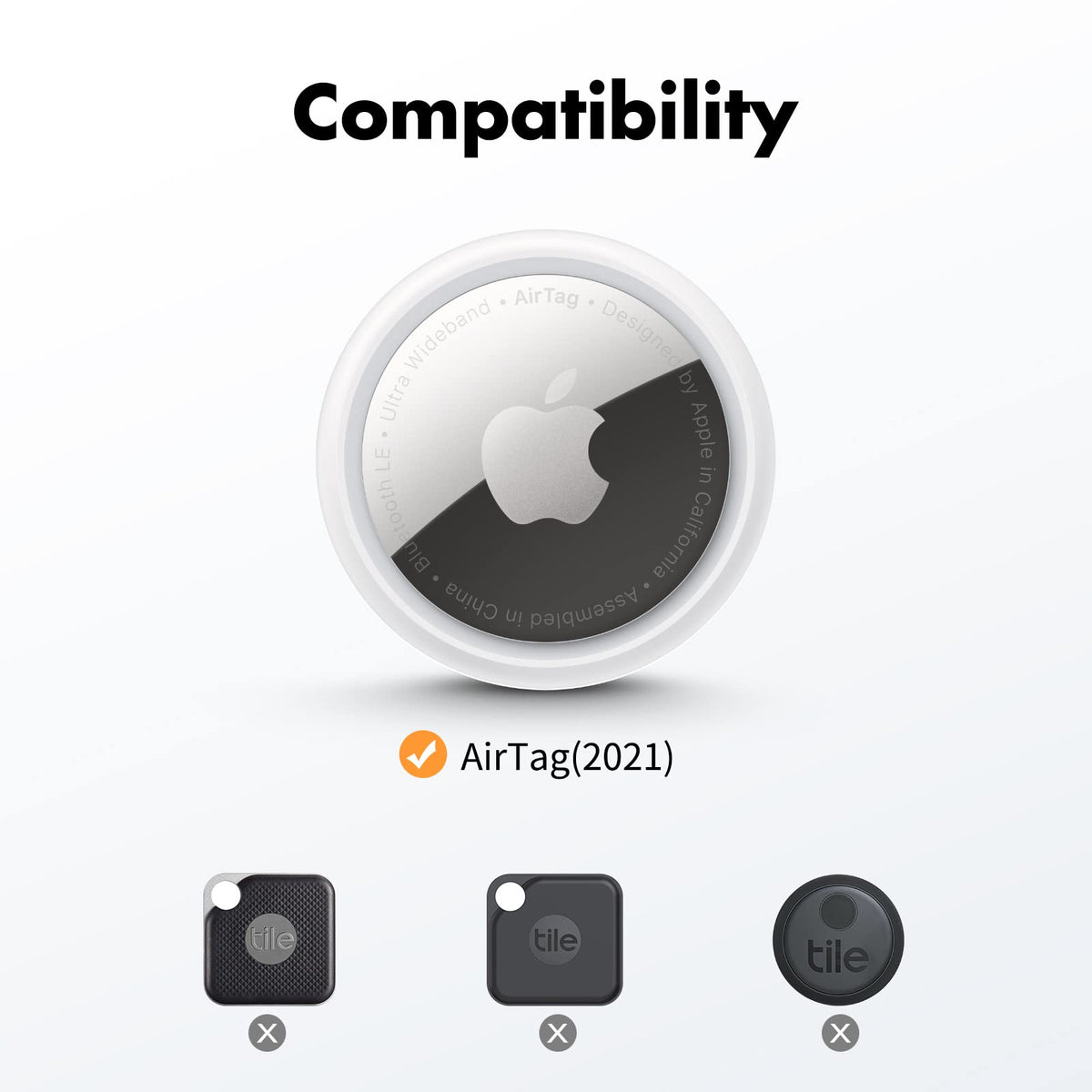 UNBREAKcable AirTag Holder for Apple - 4 Pack Air Tag Case with Keychain