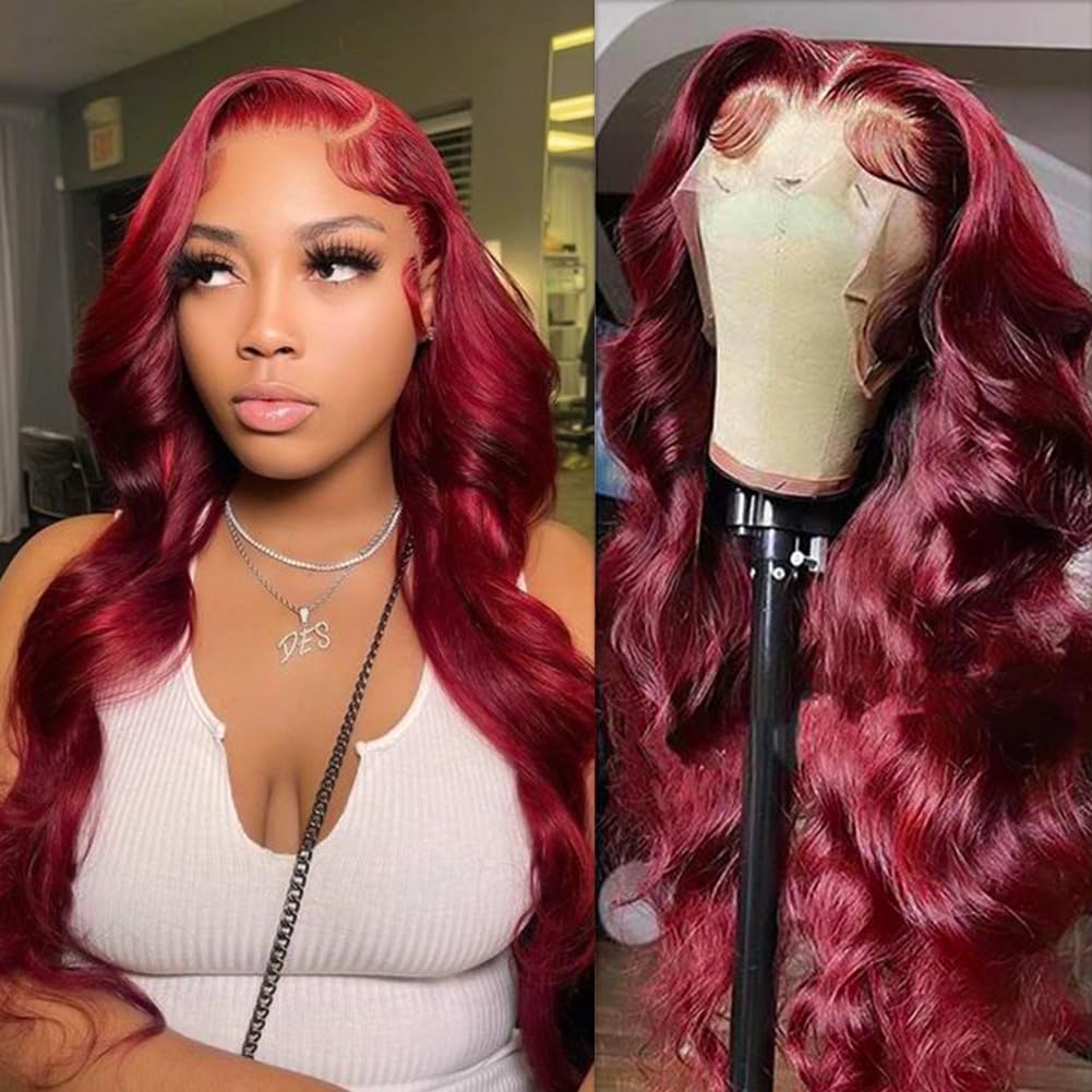 13x4 Body Wave Lace Front Wigs Human Hair Pre Plucked HD Transparent Lace Frontal Wig with Baby Hair 180% Density 9A Glueless Brazilian Virgin Human Hair Lace Front Wigs for Women Natural Black 22Inch