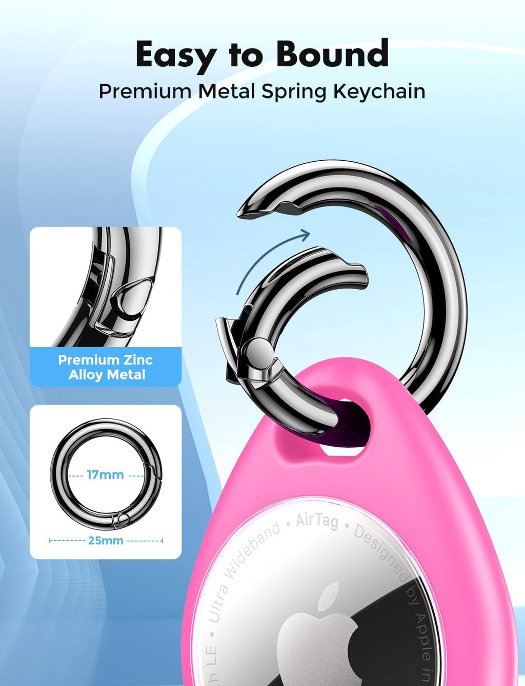 UNBREAKcable AirTag Holder for Apple - 4 Pack Air Tag Case with Keychain