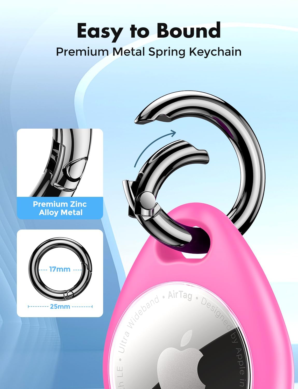 UNBREAKcable AirTag Holder for Apple - 4 Pack Air Tag Case with Keychain
