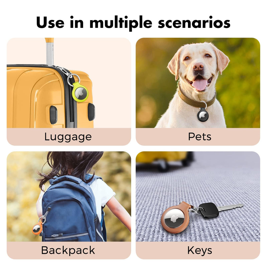 UNBREAKcable AirTag Holder for Apple - 4 Pack Air Tag Case with Keychain