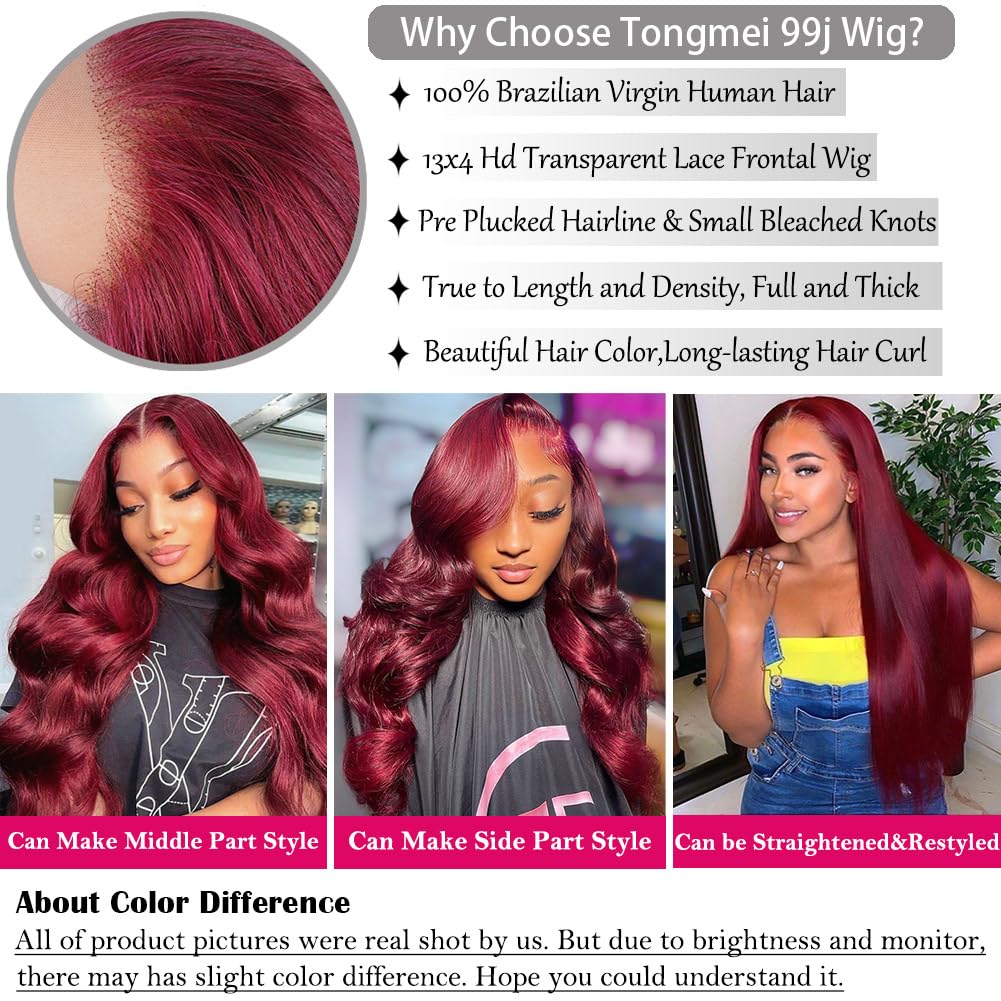 13x4 Body Wave Lace Front Wigs Human Hair Pre Plucked HD Transparent Lace Frontal Wig with Baby Hair 180% Density 9A Glueless Brazilian Virgin Human Hair Lace Front Wigs for Women Natural Black 22Inch