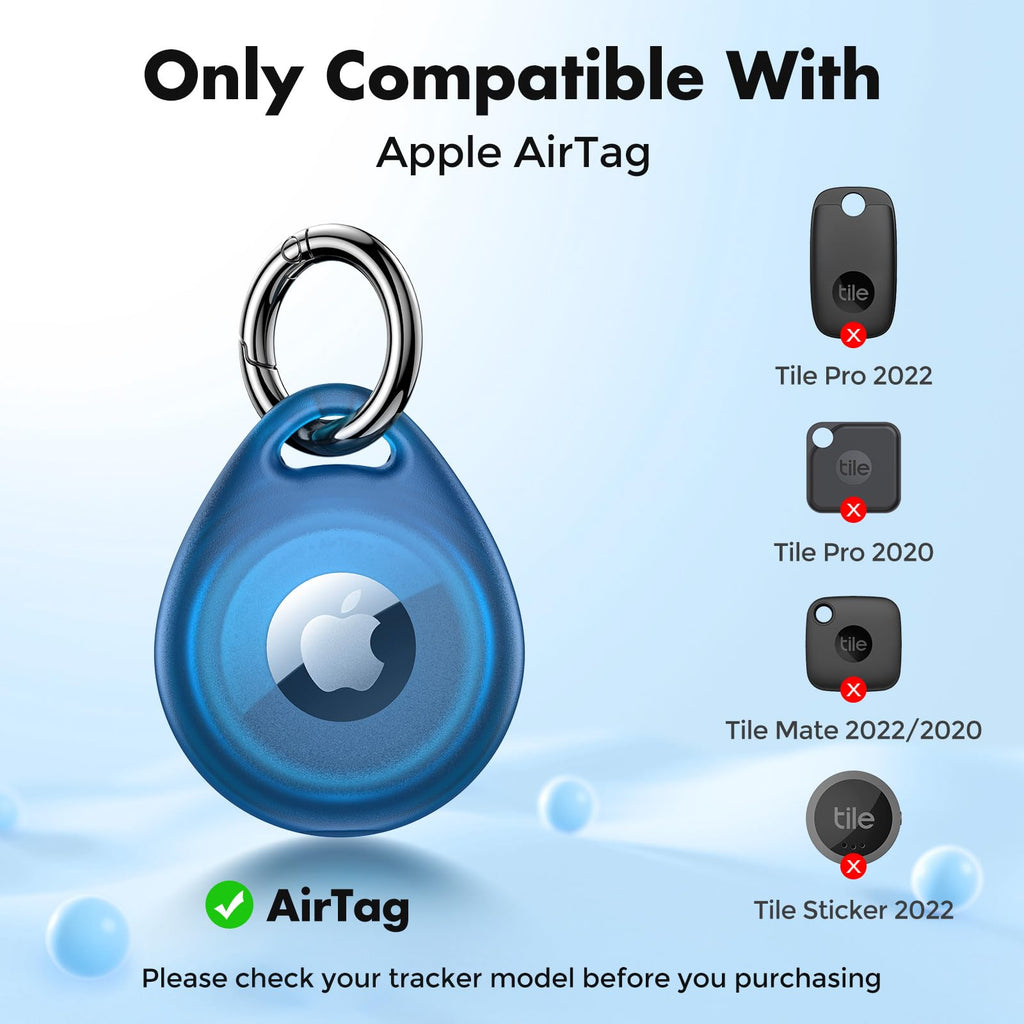 UNBREAKcable AirTag Holder for Apple - 4 Pack Air Tag Case with Keychain