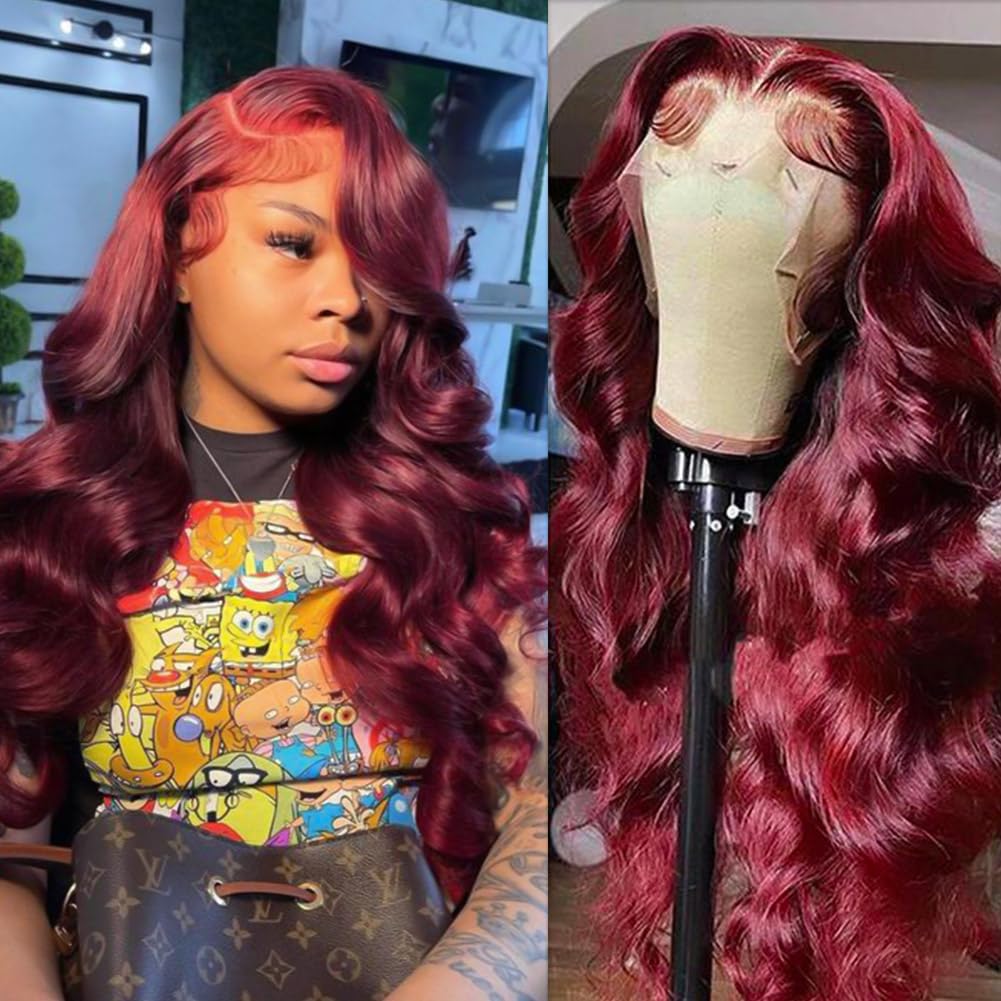 13x4 Body Wave Lace Front Wigs Human Hair Pre Plucked HD Transparent Lace Frontal Wig with Baby Hair 180% Density 9A Glueless Brazilian Virgin Human Hair Lace Front Wigs for Women Natural Black 22Inch