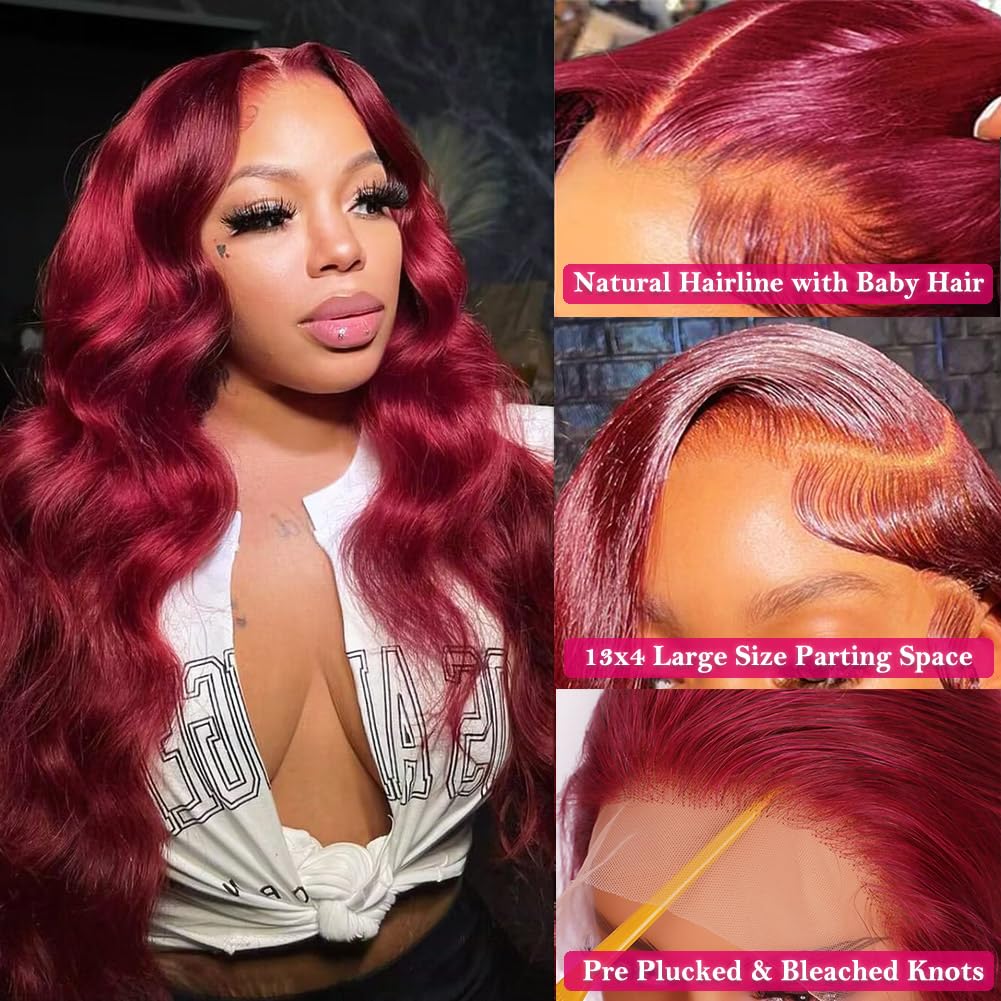 13x4 Body Wave Lace Front Wigs Human Hair Pre Plucked HD Transparent Lace Frontal Wig with Baby Hair 180% Density 9A Glueless Brazilian Virgin Human Hair Lace Front Wigs for Women Natural Black 22Inch