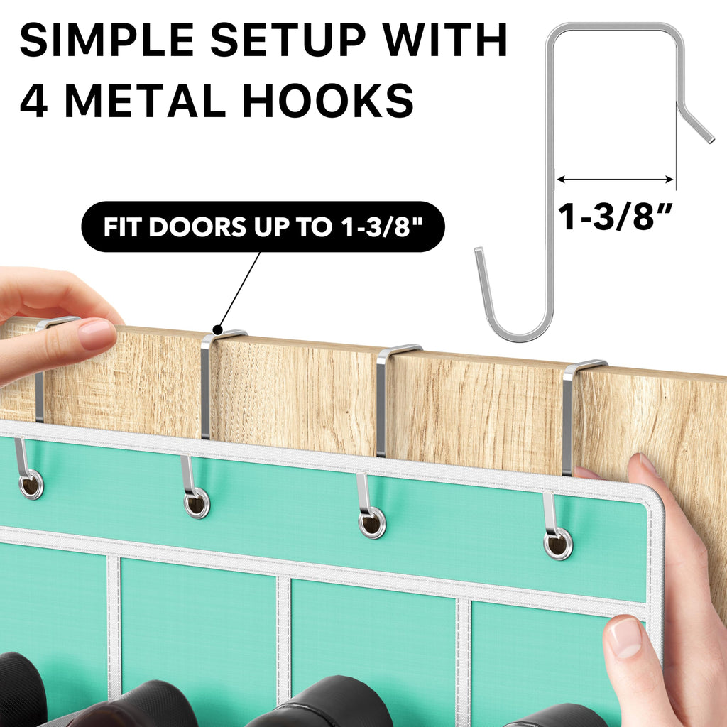 Simple Houseware 24 Pockets Clear Over the Door Shoe Organizer, Pink