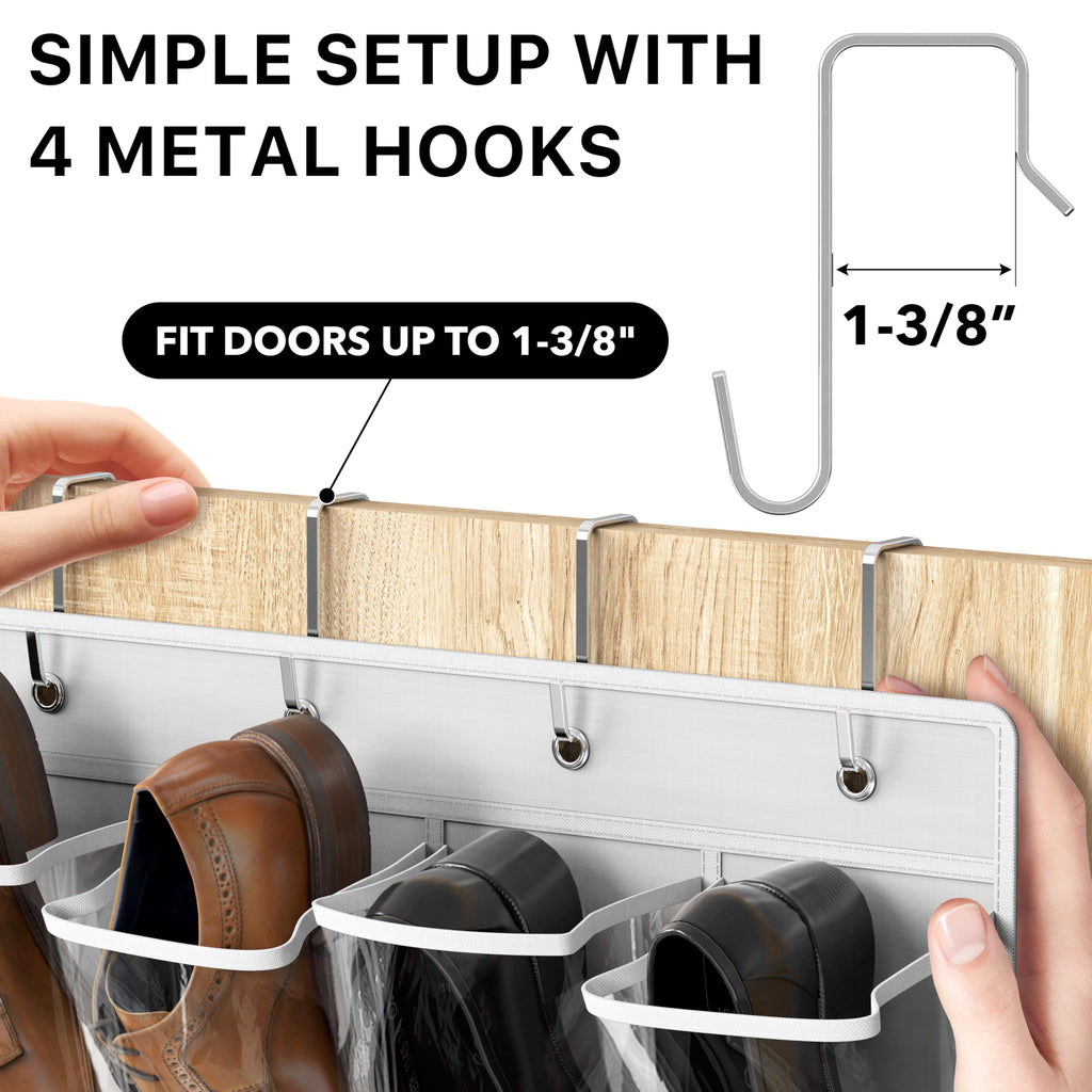 Simple Houseware 24 Pockets Clear Over the Door Shoe Organizer, Pink