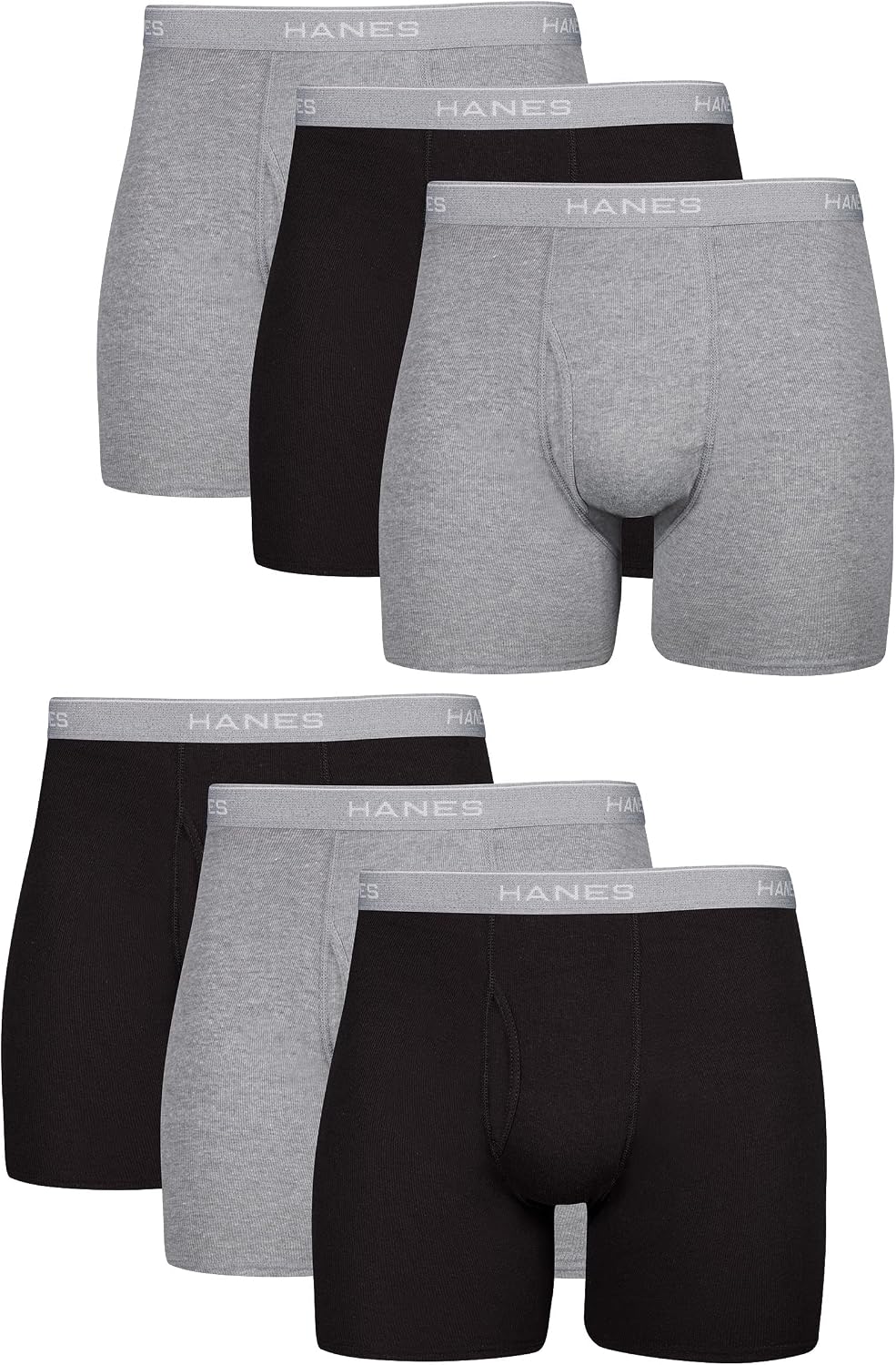 Hanes mens Underwear Boxer Briefs Pack, Cool & Breathable Cotton Moisture-wicking Underwear for Men, No Ride Up
