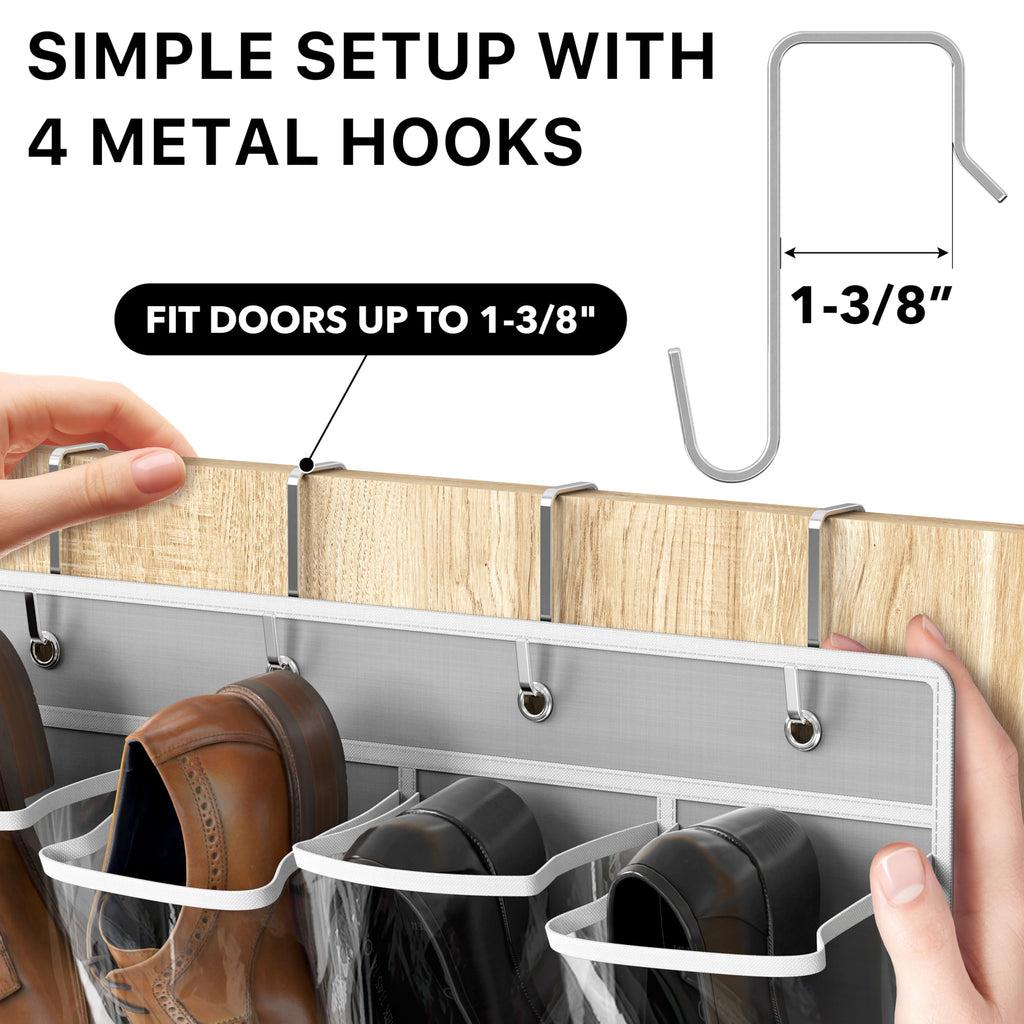 Simple Houseware 24 Pockets Clear Over the Door Shoe Organizer, Pink