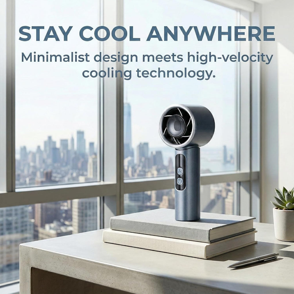 Handheld Fan 4000mAh,Portable Personal Fan with 5 Speeds&LED Digital Display,9-12H Long Battery Life,Turbo Brushless Motor,Strong Wind Rechargeable Fan for Home Office Outdoor Travel (blue)