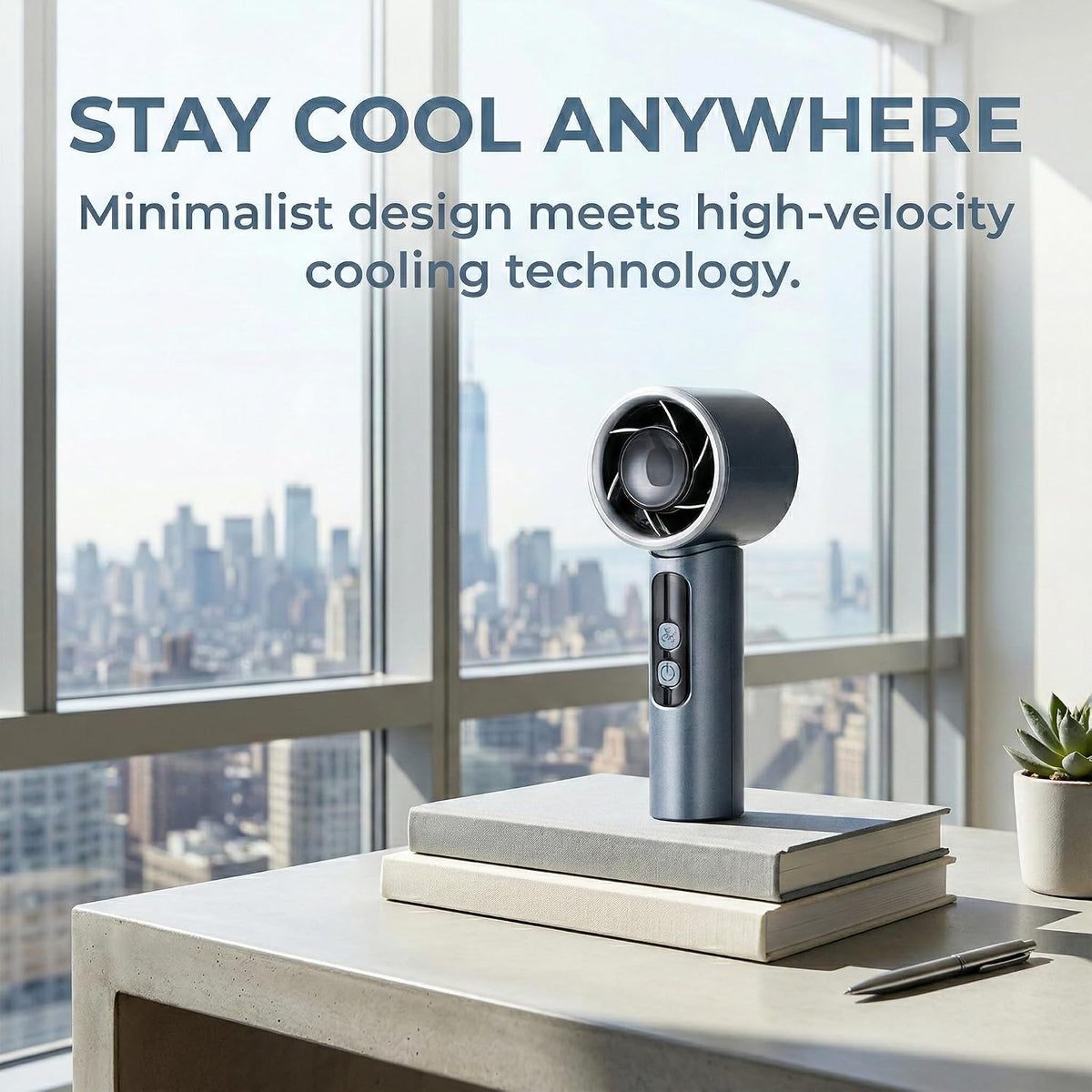 Handheld Fan 4000mAh,Portable Personal Fan with 5 Speeds&LED Digital Display,9-12H Long Battery Life,Turbo Brushless Motor,Strong Wind Rechargeable Fan for Home Office Outdoor Travel (blue)