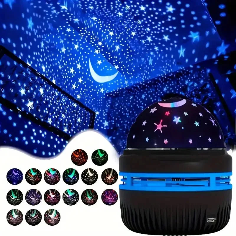 LED Starry Sky Night Lights USB Projector Lamp Magic Ball Moon Star Christmas Lights Home Room Atmosphere Decorations