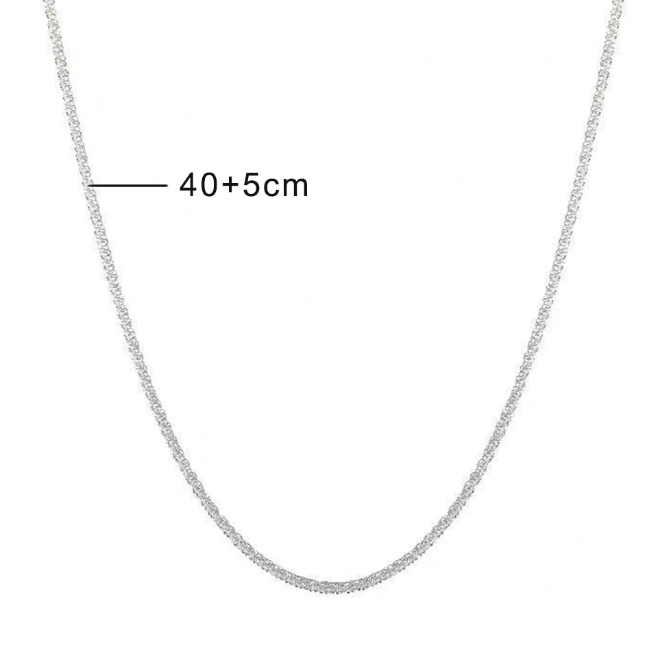 Trend Sparkling Silver Color Choker Necklace For Women Elegant Clavicle Chain Necklace Party Wedding Collar Jewelry Gifts