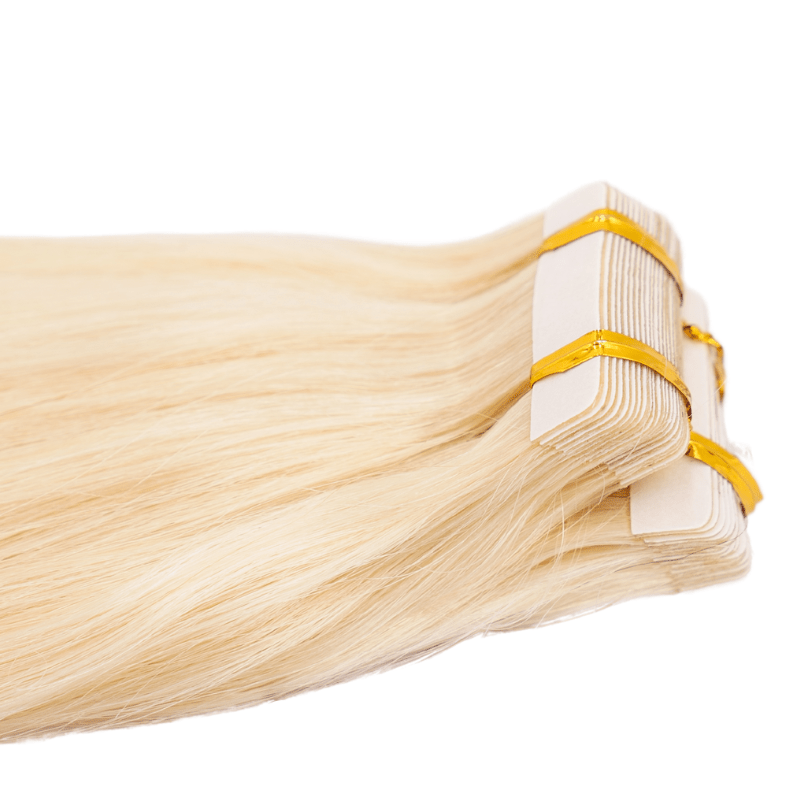 Raw Blonde Straight 100% Human Hair Tape In Extensions