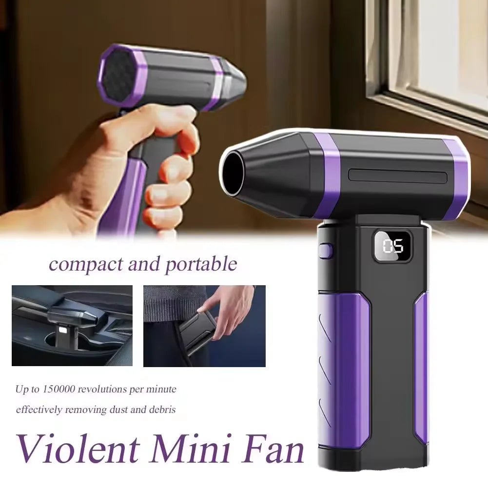 Turbo Jet Fan 160000RPM Brushless Blower Powerful Electric Air Blower Vacuum Dust Cleaner Portable Dust Cleaner Violent Fan Snow