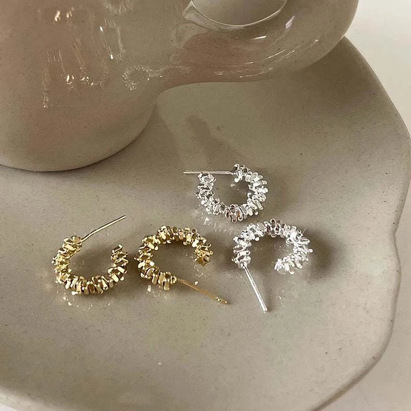2026 New Fashion Trend Unique Design Elegant Exquisite Irregular C Shape Earrings Female Jewelry Party Premium Gift Wholesale