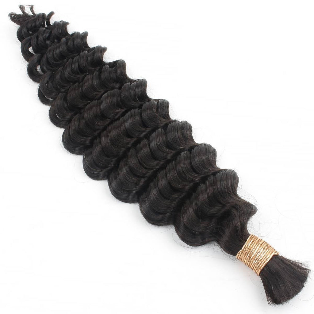 Deep Wave Bulk 100% Human Braiding Hair